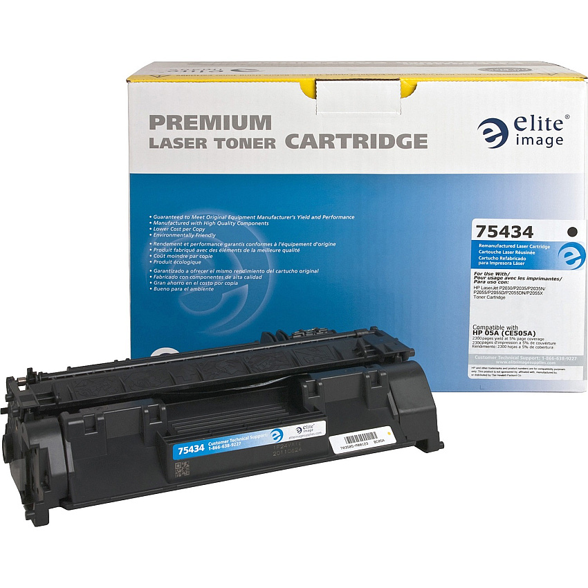 Elite Image Remanufactured Laser Toner Cartridge - Alternative for HP 05A (CE505A) - Black - 1 Each (ELI75434)