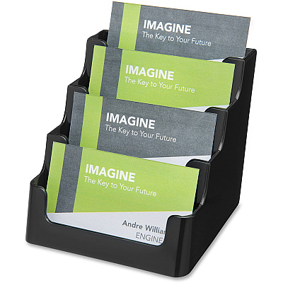 deflecto 4 Tier Business Card Holder (DEF90404)