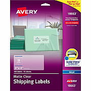 Avery Shipping Labels, Sure Feed, 2" x 4" , 100 Clear Labels (AVE18663)