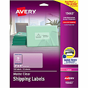 Avery Clear Shipping Labels, Sure Feed, 2" x 4" , 100 Labels (AVE15663)