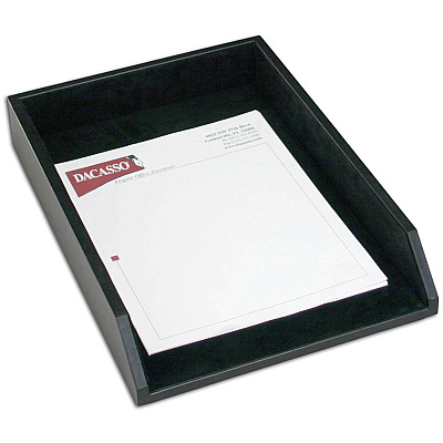 Dacasso Legal Tray - Black Leather (A1005)