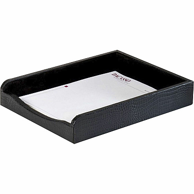 Dacasso Crocodile Embossed Leather Letter Tray (A2201)