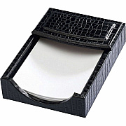 Dacasso Crocodile Embossed Black Leather Memo Holder (A2209)