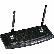 Dacasso Crocodile Embossed Black Leather Pen Stand (A2212)