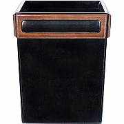 Dacasso Walnut & Leather Waste Basket (A8403)