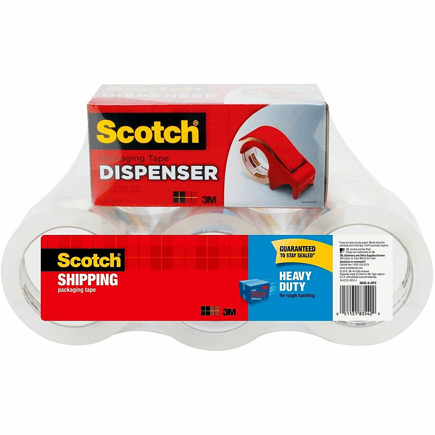 Scotch Heavy-Duty Shipping/Packaging Tape (MMM38506DP3)