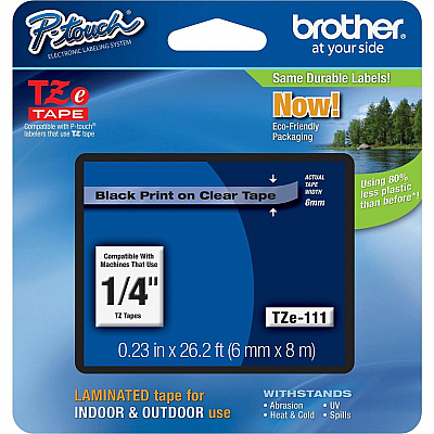 Brother P-touch TZe Laminated Tape Cartridges (BRTTZE111)