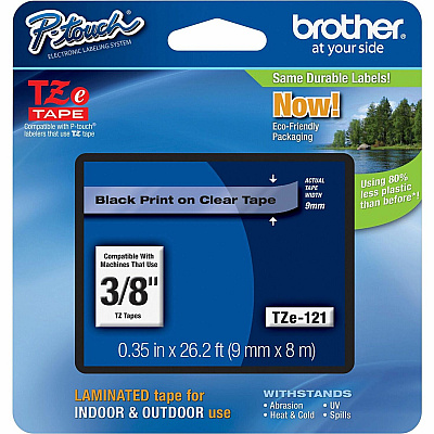 Brother P-touch TZe Laminated Tape Cartridges (BRTTZE121)