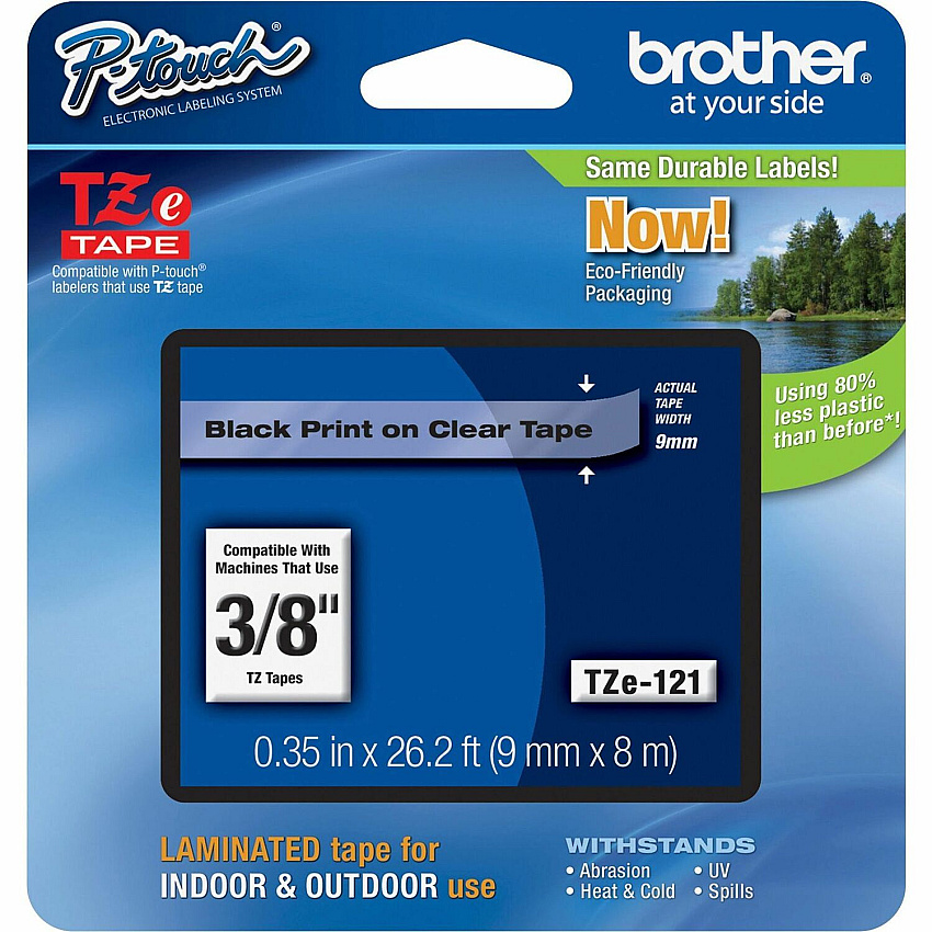 Brother P-touch TZe Laminated Tape Cartridges (BRTTZE121)