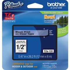 Brother P-touch TZe Laminated Tape Cartridges (TZE131)