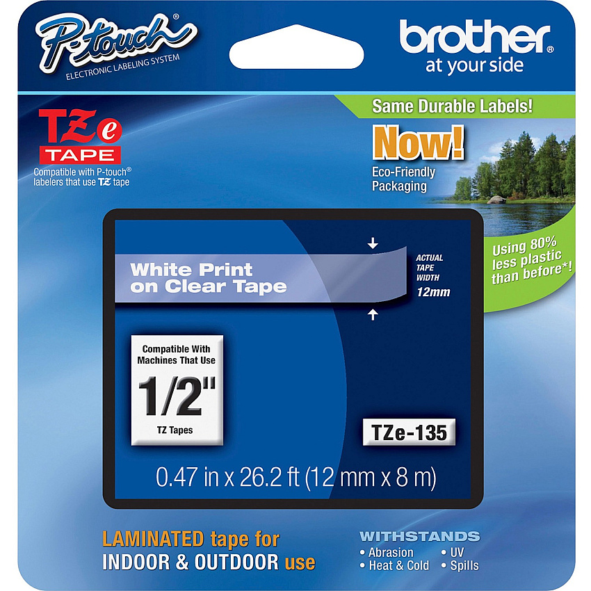Brother P-touch TZe Laminated Tape Cartridges (BRTTZE135)