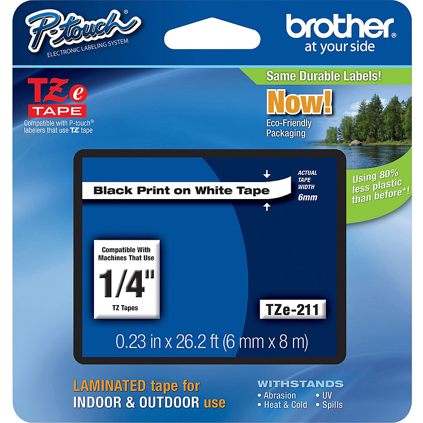 Brother P-touch TZe Laminated Tape Cartridges (BRTTZE211)