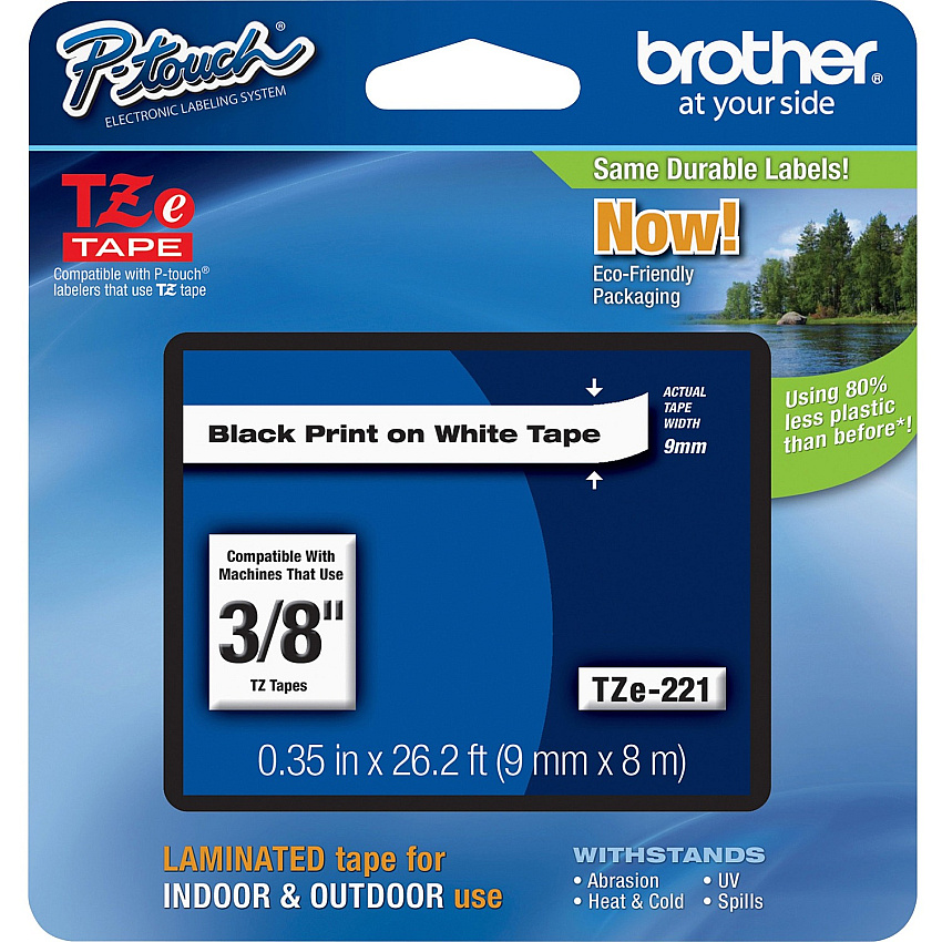 Brother P-touch TZe Laminated Tape Cartridges (BRTTZE221)