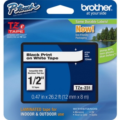 Brother P-touch TZe Laminated Tape Cartridges (TZE231)