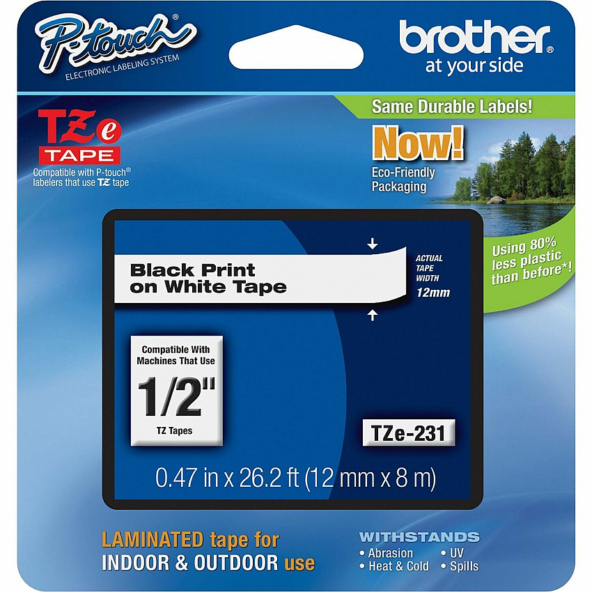 Brother P-touch TZe Laminated Tape Cartridges (BRTTZE231)