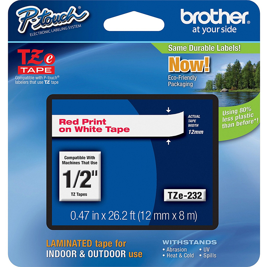 Brother P-touch TZe Laminated Tape Cartridges (BRTTZE232)