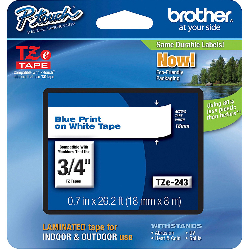 Brother P-Touch TZe Flat Surface Laminated Tape (BRTTZE243)