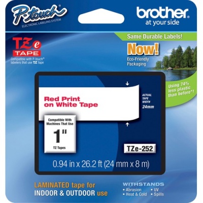 Brother P-touch TZe 1" Laminated Tape Cartridge (TZE252)