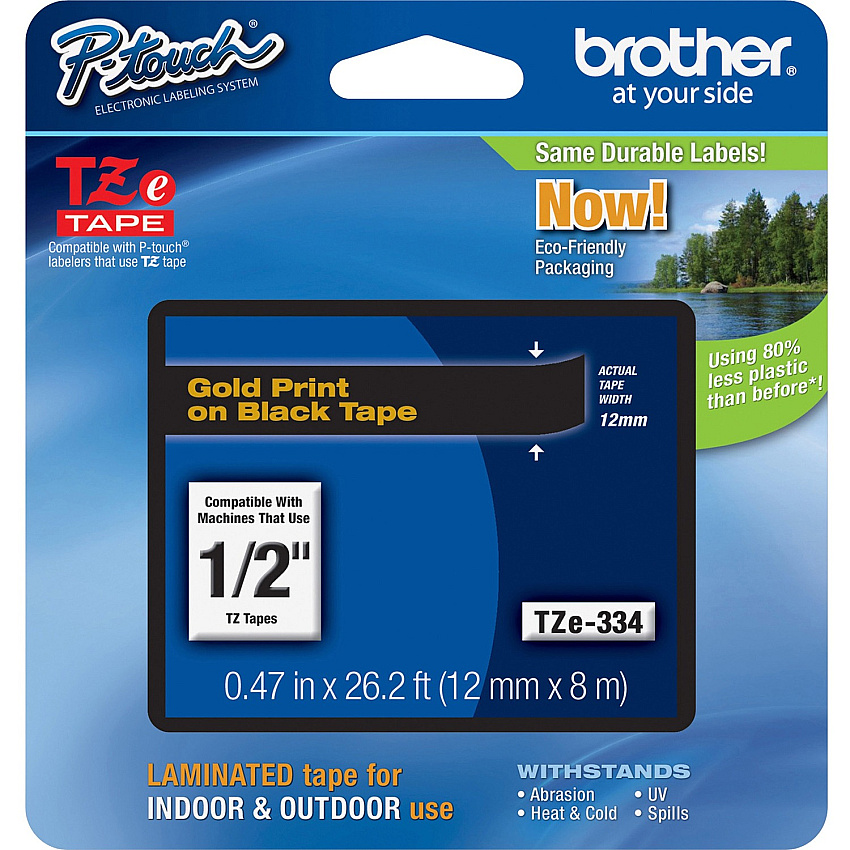 Brother P-touch TZe Laminated Tape Cartridges (BRTTZE334)