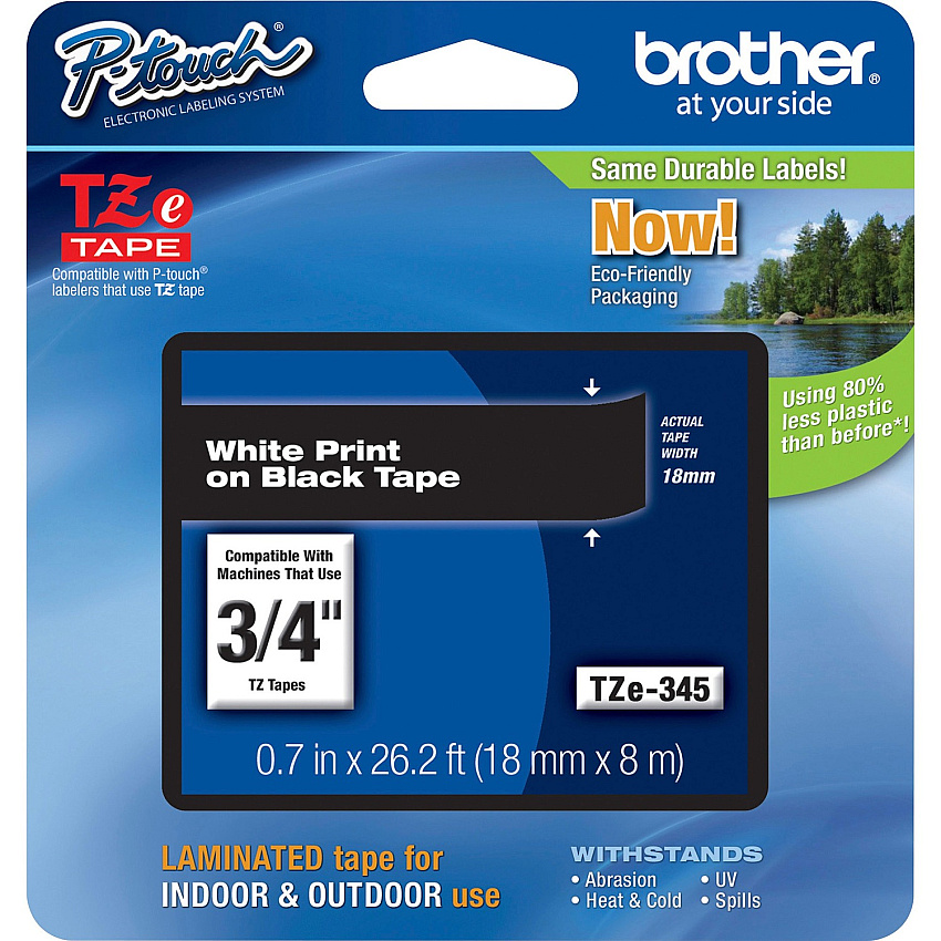 Brother P-Touch TZe Flat Surface Laminated Tape (TZE345)