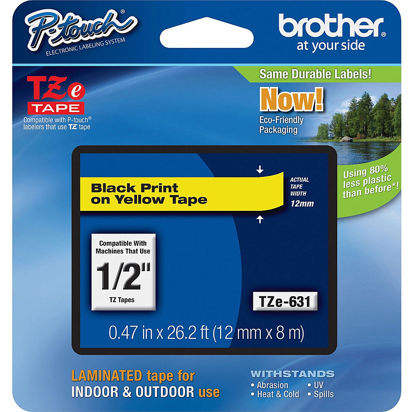 Brother P-touch TZe Laminated Tape Cartridges (BRTTZE631)