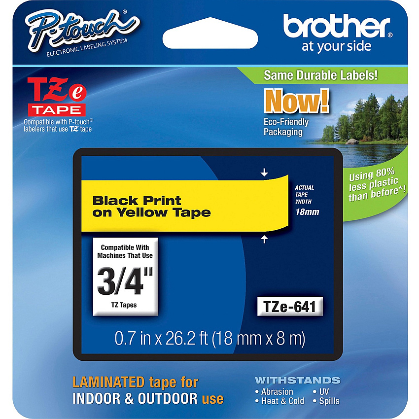 Brother P-Touch TZe Flat Surface Laminated Tape (TZE641)