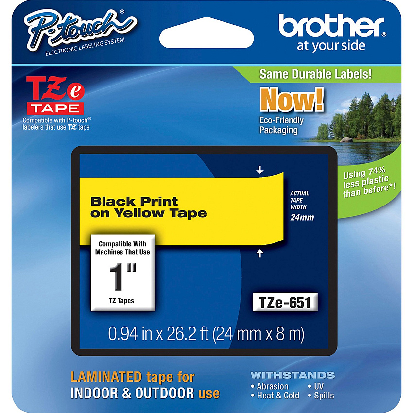 Brother P-Touch TZe Laminated Tape (BRTTZE651)