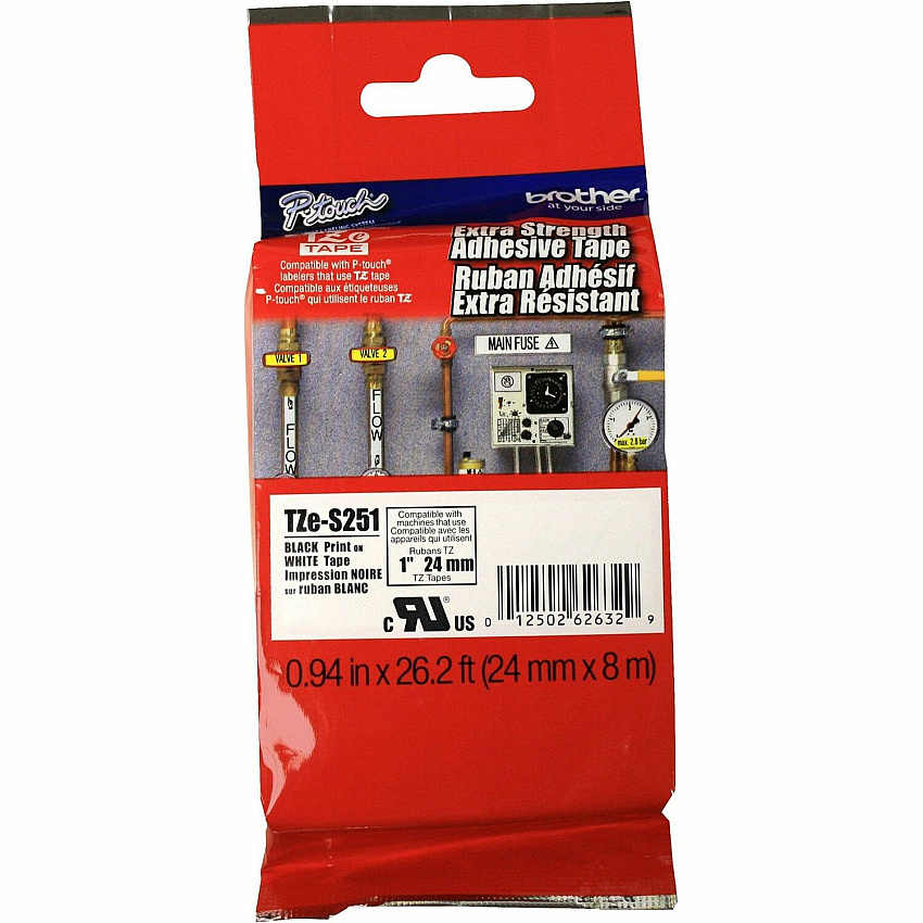 Brother P-Touch TZe Extra Strength Adhesive Tape (BRTTZES251)
