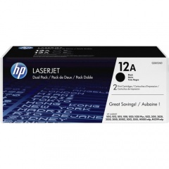 HP 12A (Q2612D) Original Standard Yield Laser Toner Cartridge - Dual Pack - Black - 2 / Carton