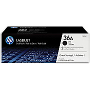 HP 36A (HEWCB436D) Original Laser Toner Cartridge - Dual Pack - Black - 2 / Carton