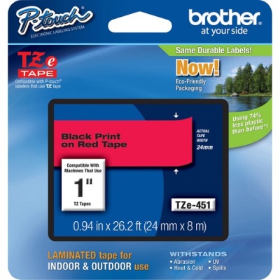 Brother P-touch TZe Laminated Tape Cartridges (TZE451)