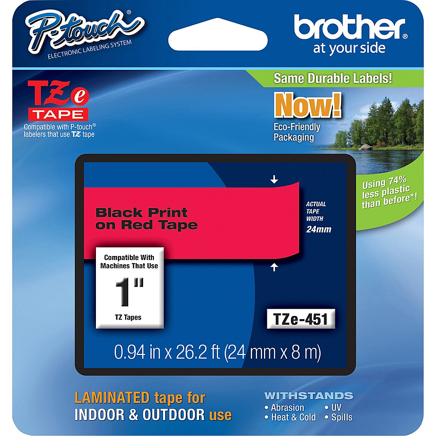 Brother P-touch TZe Laminated Tape Cartridges (BRTTZE451)