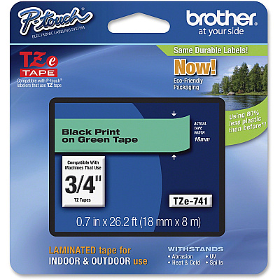 Brother P-Touch TZe Flat Surface Laminated Tape (BRTTZE741)