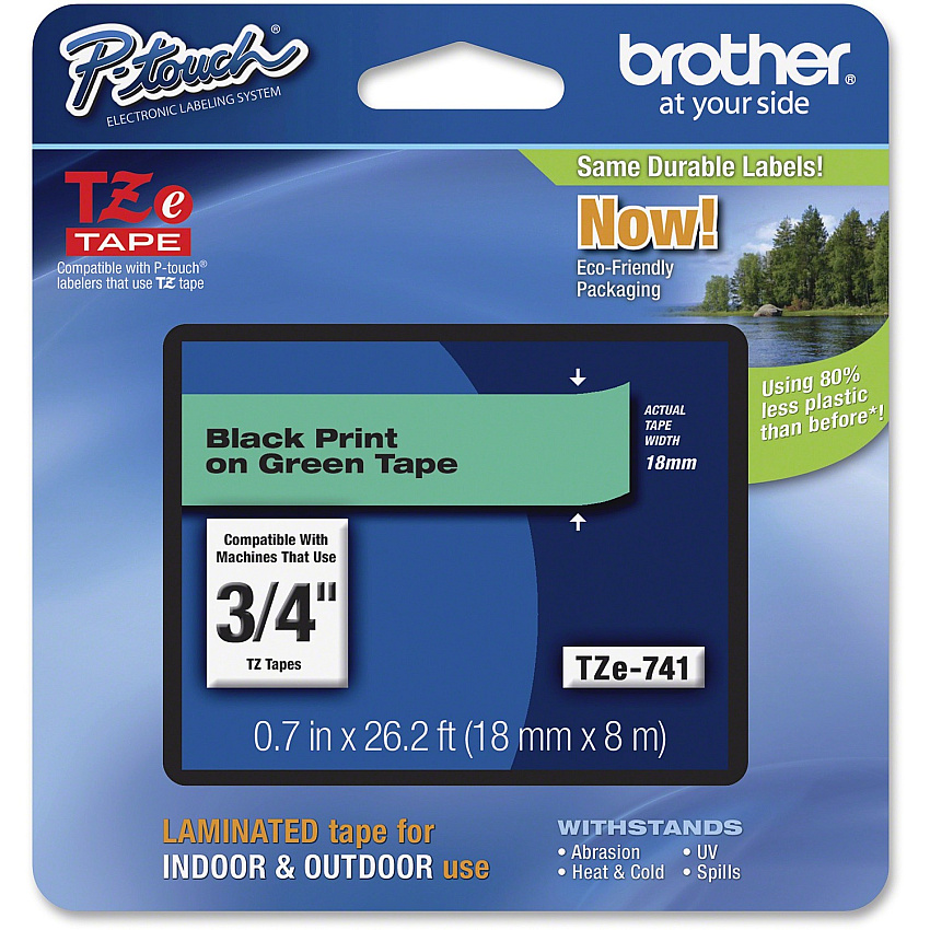 Brother P-Touch TZe Flat Surface Laminated Tape (BRTTZE741)