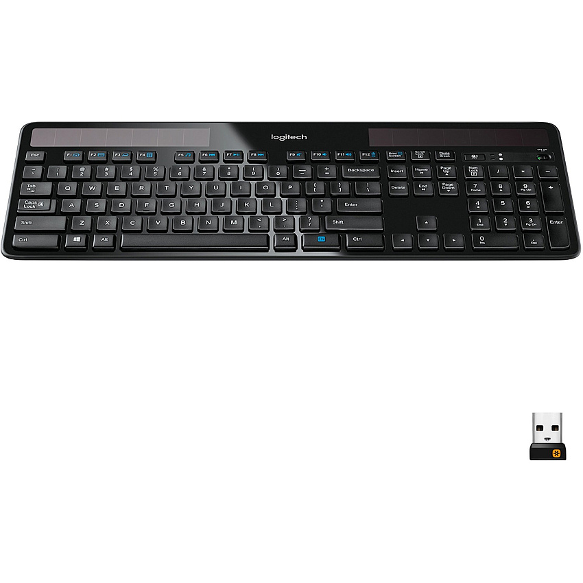 Logitech K750 Wireless Solar Keyboard for Windows, 2.4GHz Wireless with USB Unifying Receiver, Ultra-Thin, Compatible with PC, Laptop (LOG920002912)