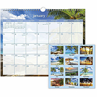 AT-A-GLANCE Tropical Escape Wall Calendar, Tropical Escape Photography, 15 x 12, Pale Blue/Multicolor Sheets, 12-Month (Jan to Dec): 2026 (DMWTE828)