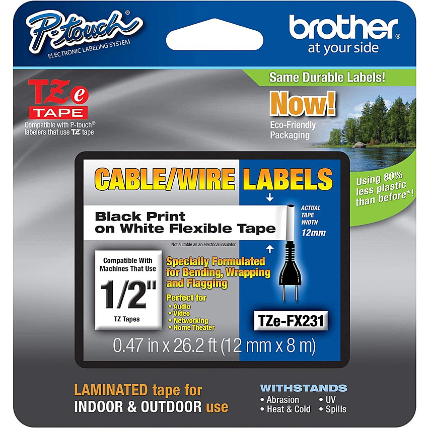 Brother Flexible Cable/Wire TZe ID Tape (TZEFX231)