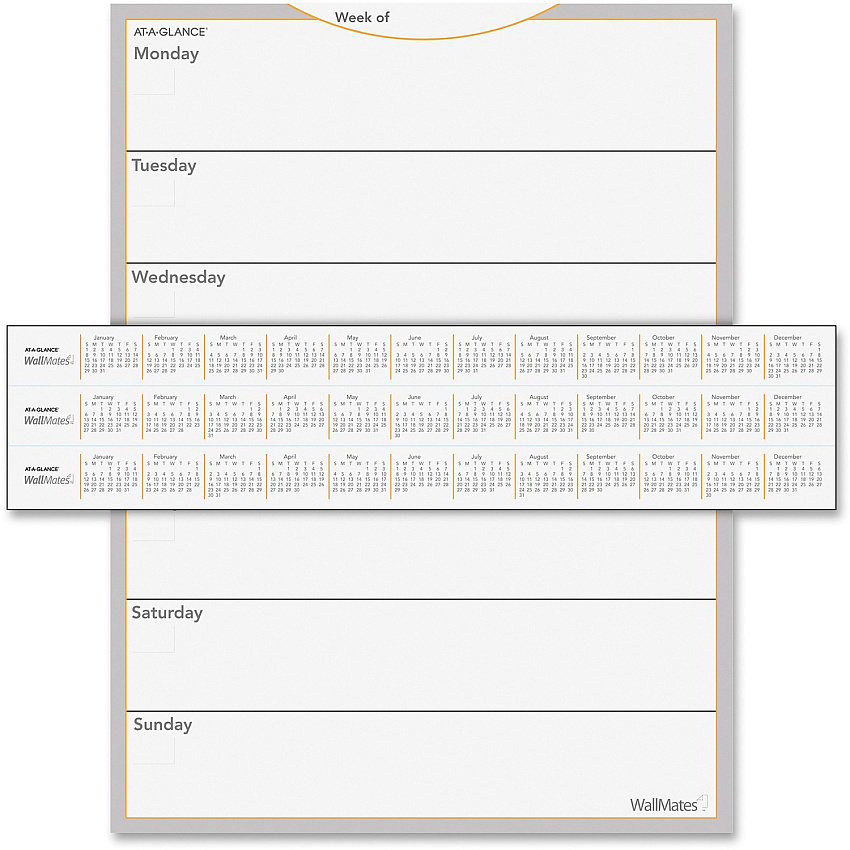 AT-A-GLANCE WallMates Self-Adhesive Dry Erase Weekly Plan Surface (AAGAW503028)