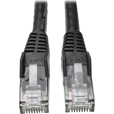 Eaton Tripp Lite Series Cat6 Gigabit Snagless Molded (UTP) Ethernet Cable (RJ45 M/M), PoE, Black, 50 ft. (15.24 m) (N201050BK)