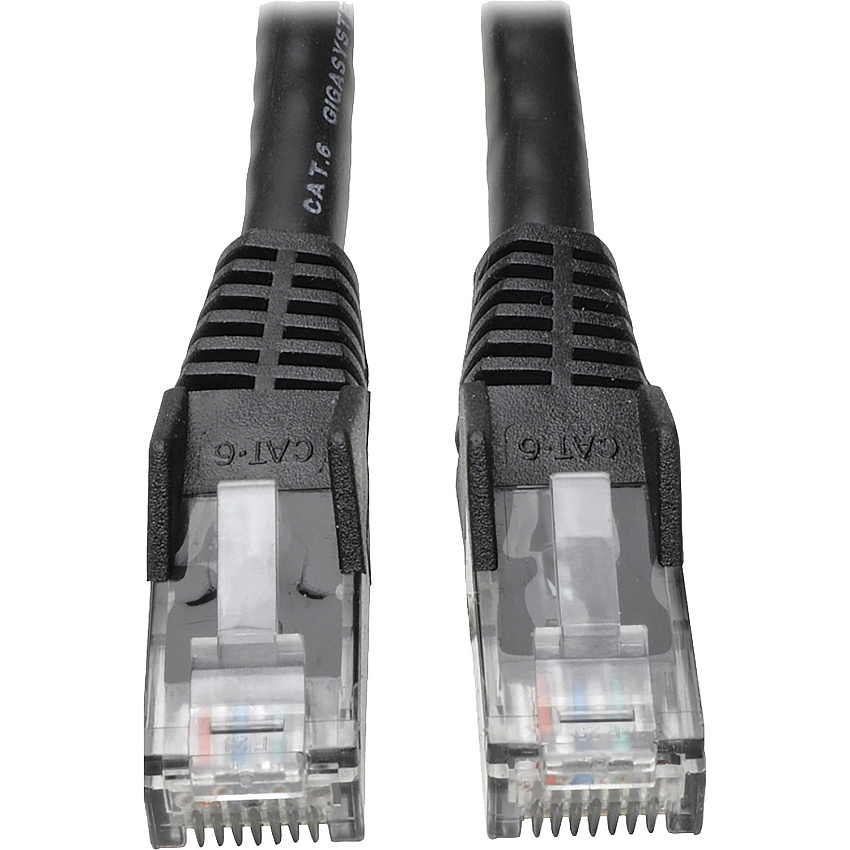 Eaton Tripp Lite Series Cat6 Gigabit Snagless Molded (UTP) Ethernet Cable (RJ45 M/M), PoE, Black, 50 ft. (15.24 m) (N201050BK)