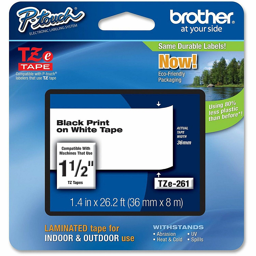 Brother P-Touch TZe Laminated Tape (BRTTZE261)