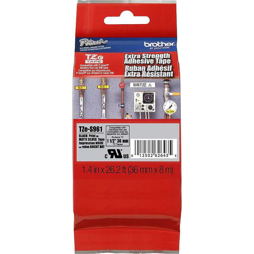 Brother P-Touch TZe Extra Strength Adhesive Tape (BRTTZES961)