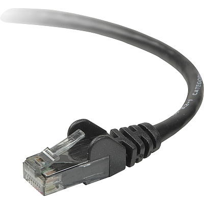 Belkin 5-foot Cat6 Black Cables, No Boots (A3L98005BLK)