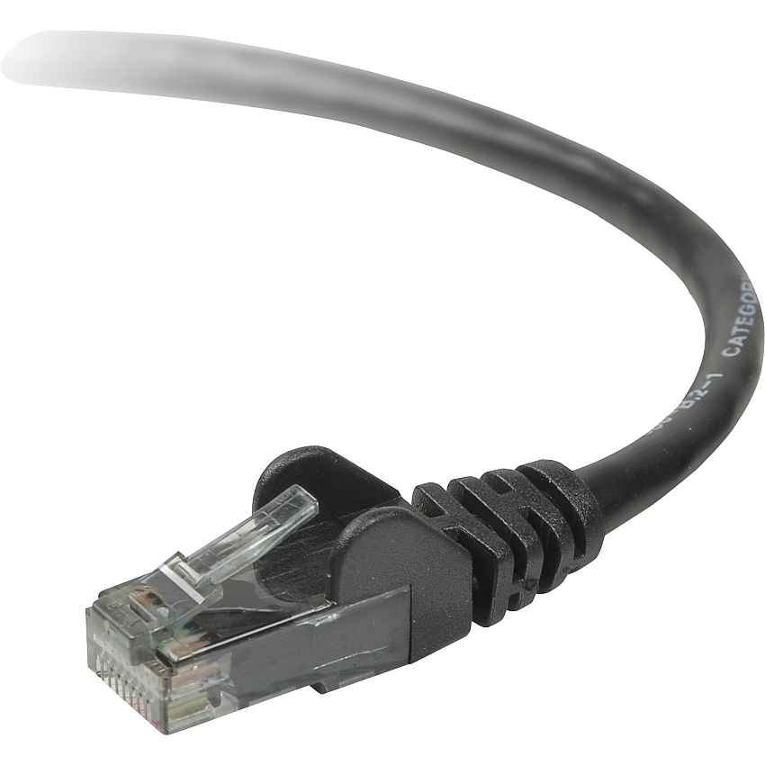 Belkin 5-foot Cat6 Black Cables, No Boots (A3L98005BLK)