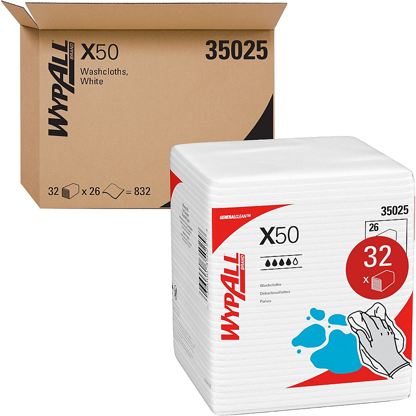 Wypall General Clean X50 Quarterfold Cleaning Cloths (KCC35025)
