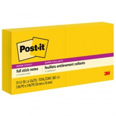 Post-it Super Sticky Full Adhesive Notes (F33012SSY)