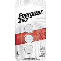 Energizer 357/303 Silver Oxide Button Battery, 3 Pack (EVE357BPZ3)
