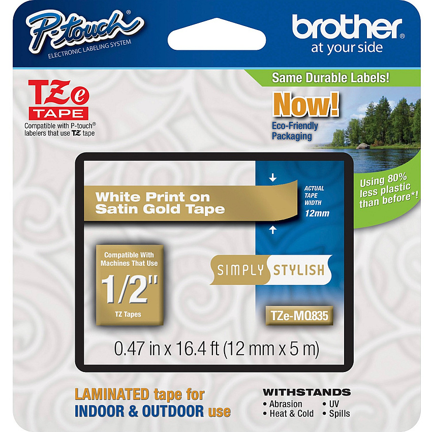 Brother P-Touch TZe Laminated Tape (TZEMQ835)