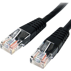 StarTech 10ft Black Molded Cat5e Utp Patch Cable (M45PATCH10BK)