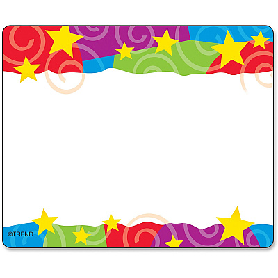 TREND Stars & Swirls Colorful Self-adhesive Name Tags (TEPT68070)